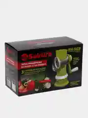 Лайм терка-овощерезка Sakura SA-VS02G-3, зеленая, 3 насадки