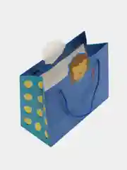 Синий подарочная упаковка детская, бумажный пакет