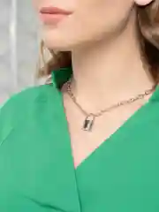 Серебряный цепочка с подвеской Замок