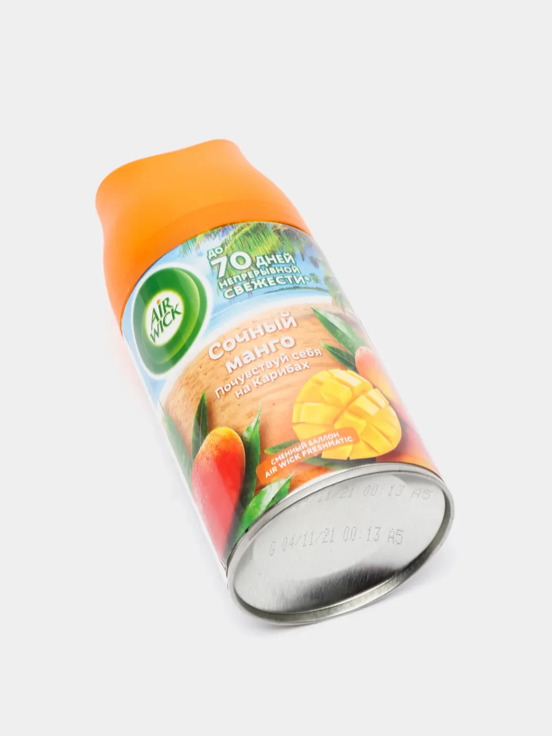 Освежитель воздуха в сменных аэрозольных баллонах Air Wick Freshmatic: "Тропические фантазии: Спелый манго" 250мл