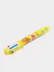 Желтый ручка шариковая, автоматическая, 6-ти цветная, с рисунком микс