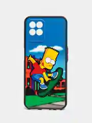 Голубой чехол с рисунком на Realme 8i и Realme Narzo 50 4G (Реалми 8i и Реалми Нарзо 50 4G)