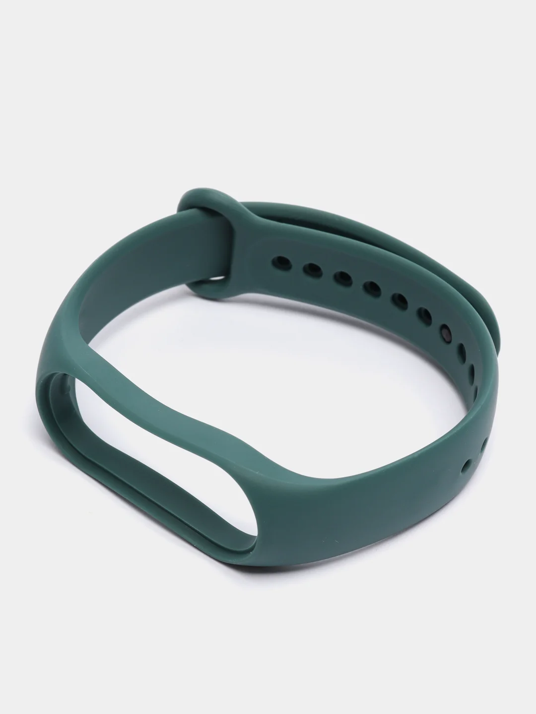 Тёмно-зелёный силиконовый ремешок Xiaomi Mi Band 5, 6, 7, гипоаллергенный