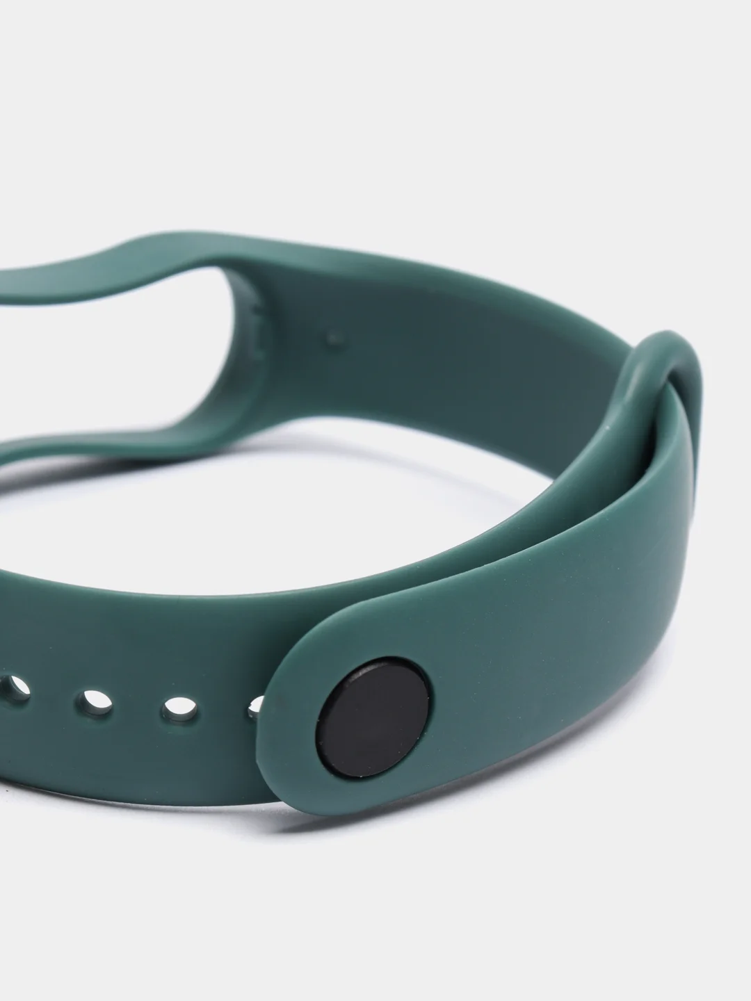 Тёмно-зелёный силиконовый ремешок Xiaomi Mi Band 5, 6, 7, гипоаллергенный