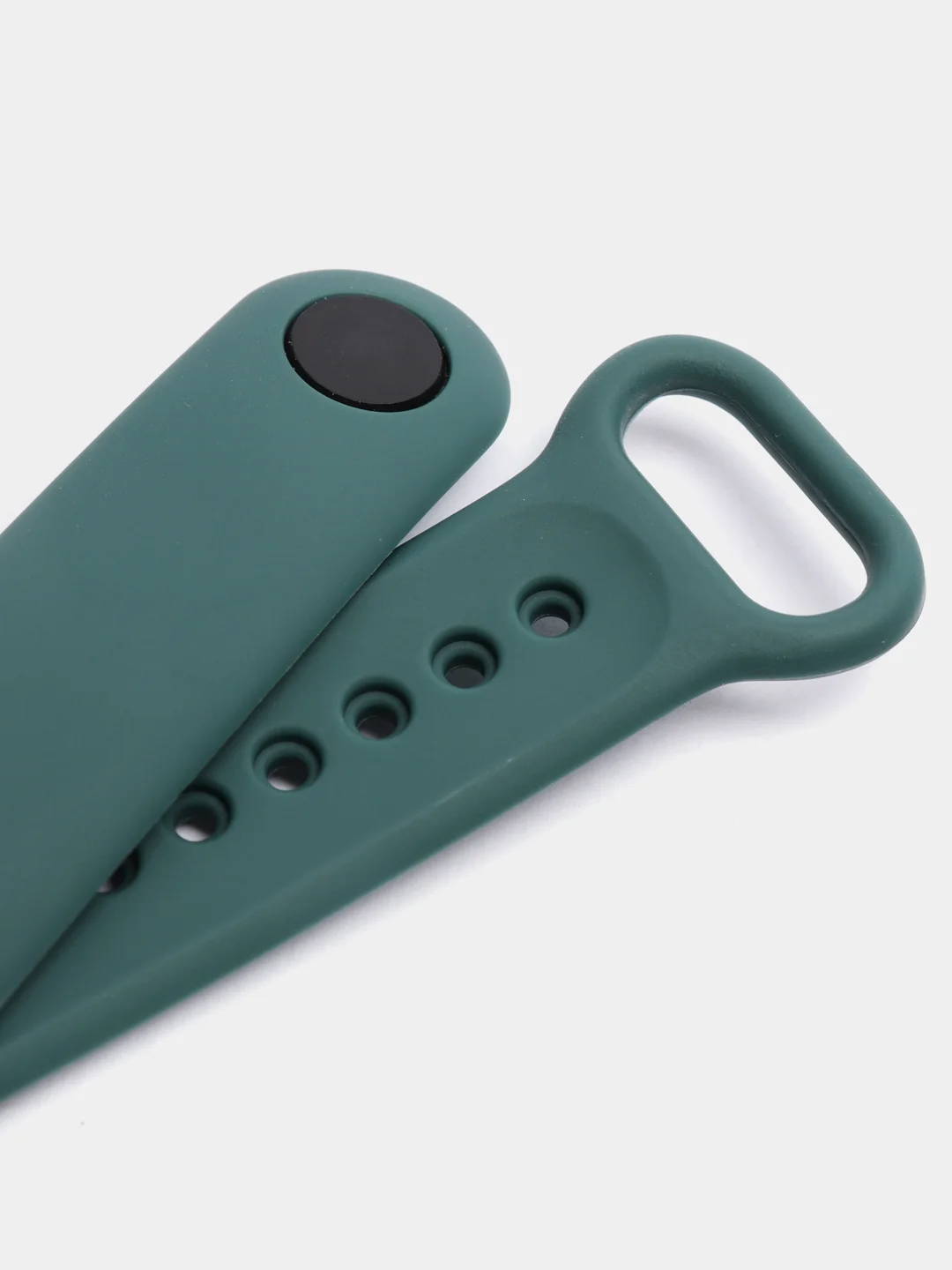 Тёмно-зелёный силиконовый ремешок Xiaomi Mi Band 5, 6, 7, гипоаллергенный