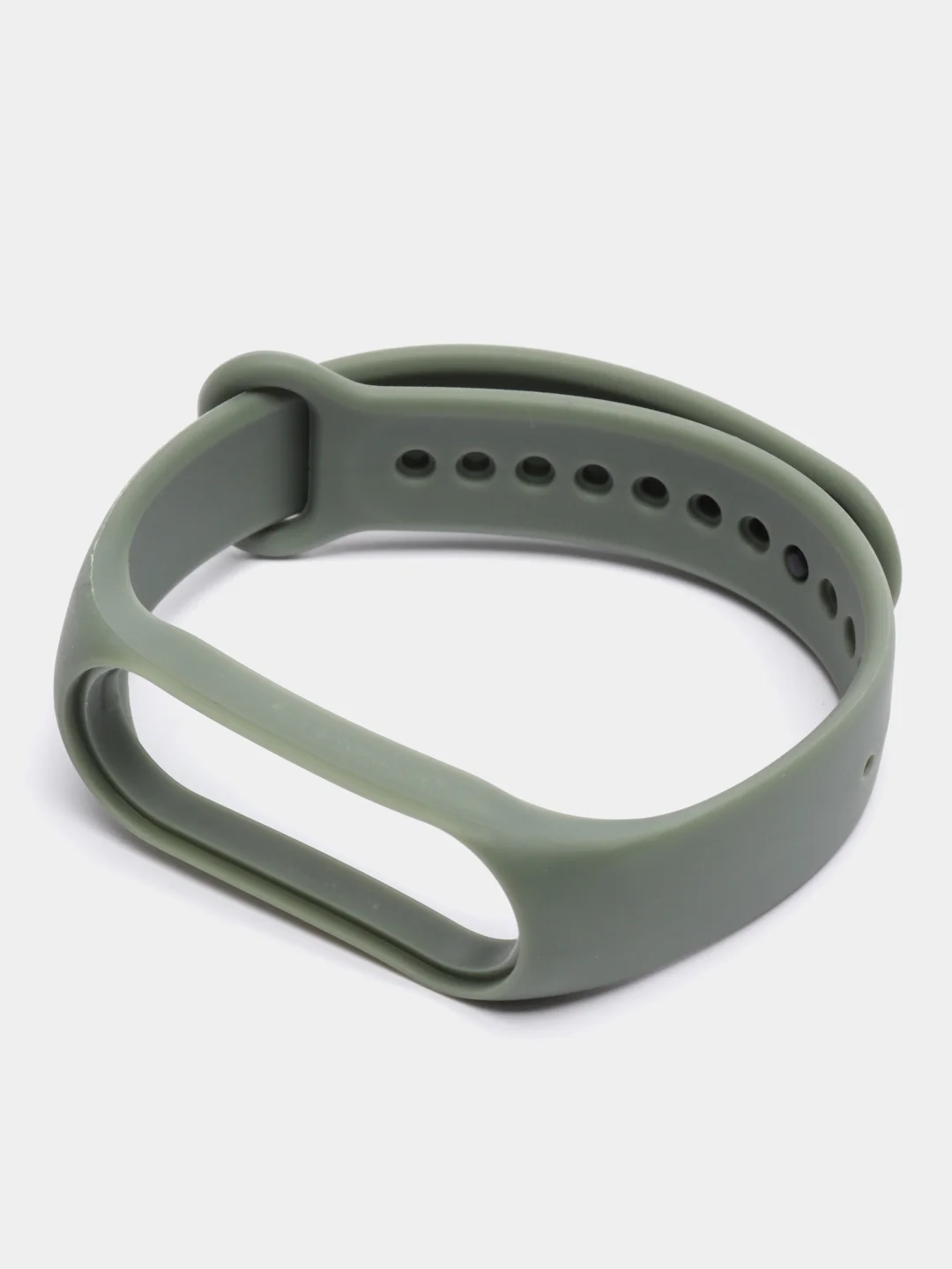 Зелёный хаки силиконовый ремешок Xiaomi Mi Band 5, 6, 7, гипоаллергенный