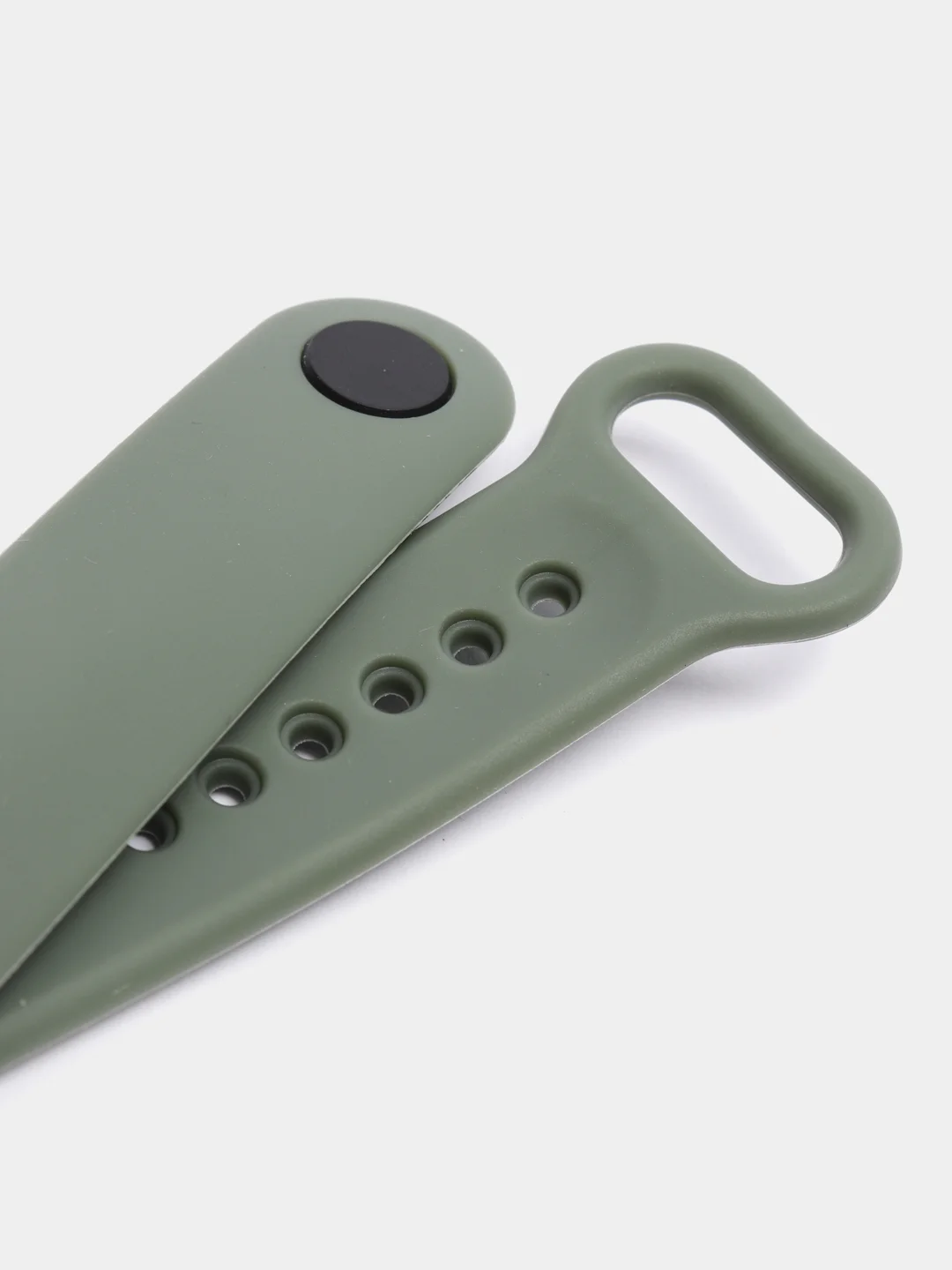 Зелёный хаки силиконовый ремешок Xiaomi Mi Band 5, 6, 7, гипоаллергенный