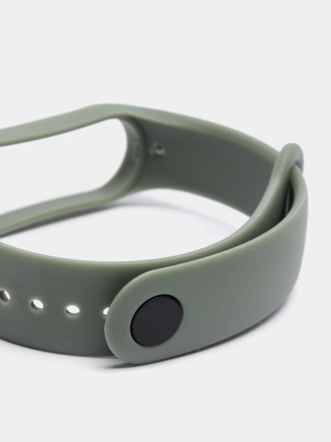 Зелёный хаки силиконовый ремешок Xiaomi Mi Band 5, 6, 7, гипоаллергенный