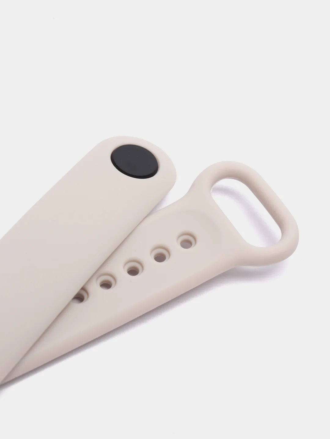 Светло-бежевый силиконовый ремешок Xiaomi Mi Band 5, 6, 7, гипоаллергенный
