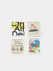 Красный стикеры "Картины", искусство, наклейки 50 штук
