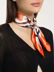 Оранжевый платок женский, шелковый