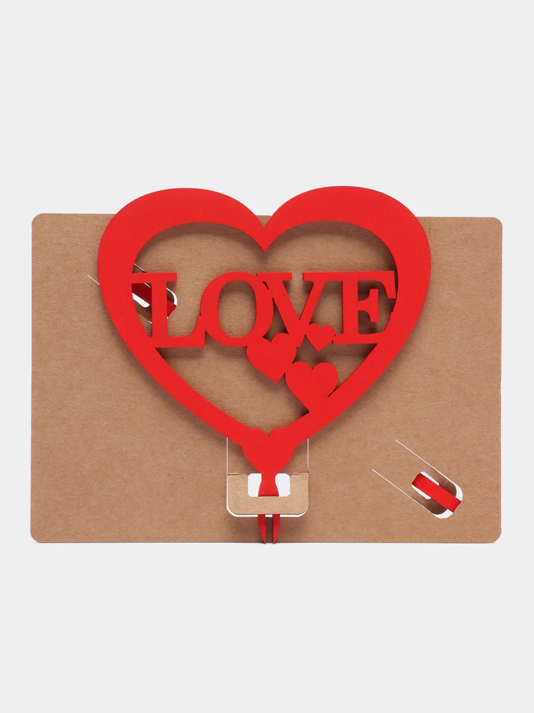 Красный топпер "Love", деревянный