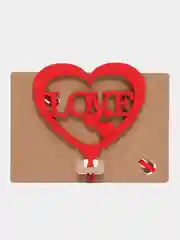 Красный топпер "Love", деревянный