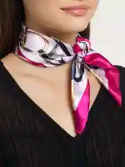 Розовый платок женский, шелковый