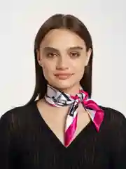 Розовый платок женский, шелковый