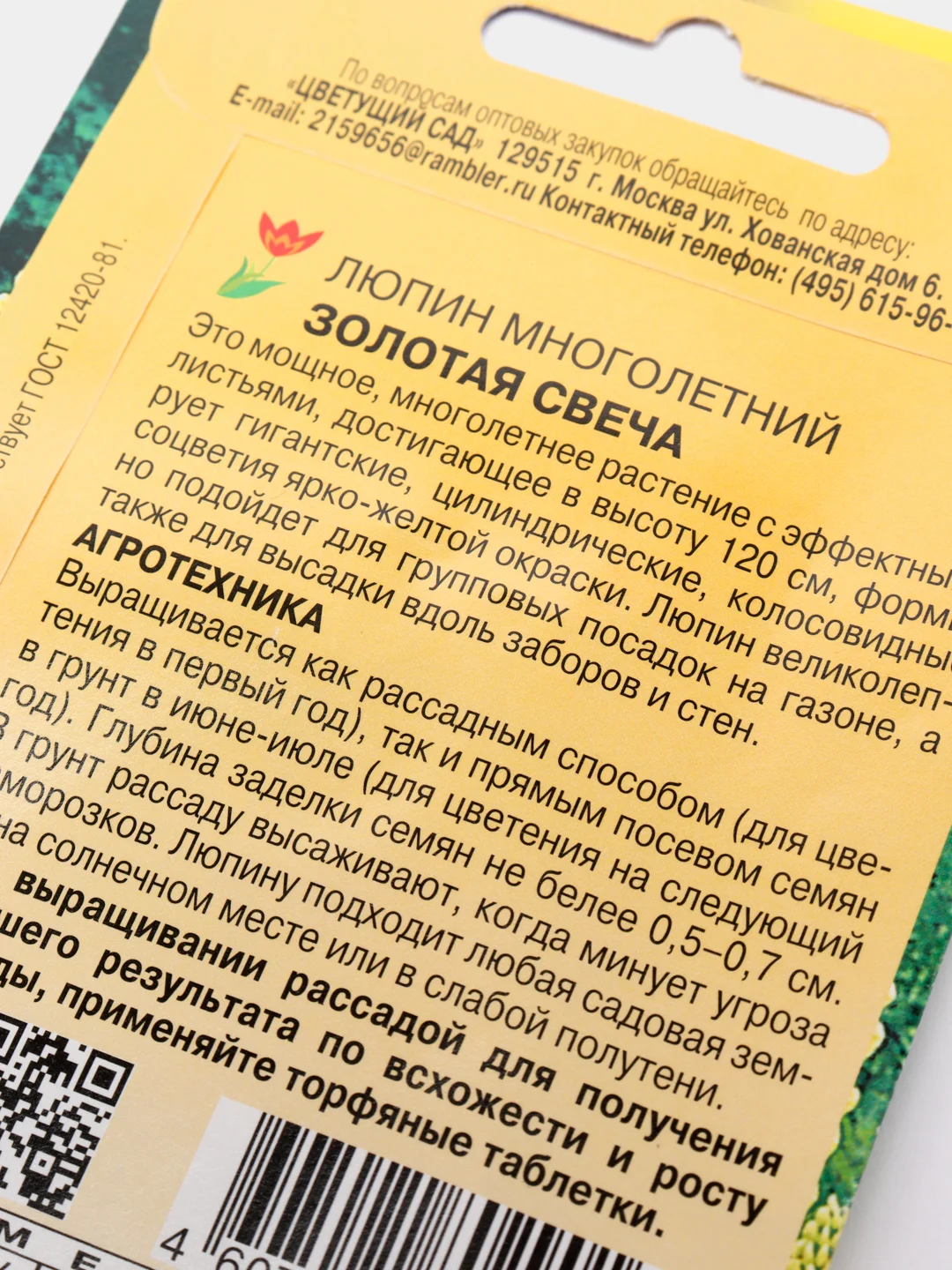 Люпин Золотая свеча (семена,цветы)
