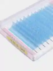 Голубой ресницы для наращивания, цветные, Mix 8-15 mm. Изгиб D, 0,10 мм