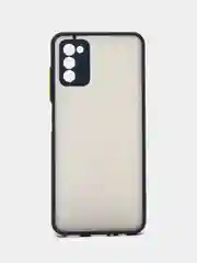 Темно-синий чехол Samsung Galaxy A03s (Самсунг Галакси А03с) пластиковый матовый с цветными кнопками