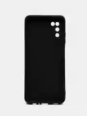 Угольный чехол Samsung Galaxy A03s, Самсунг Галакси А03с силиконовый, черный, матовый