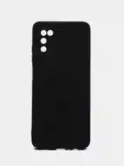 Угольный чехол Samsung Galaxy A03s, Самсунг Галакси А03с силиконовый, черный, матовый