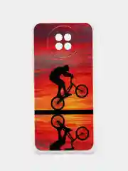 Оранжевый чехол Xiaomi Redmi Note 9T / Redmi Note 9 5G силиконовый с рисунком