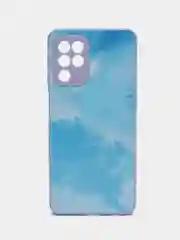 Голубой чехол Samsung Galaxy A22 4G / M22 / M32 твердый пластиковый глянцевый под стекло