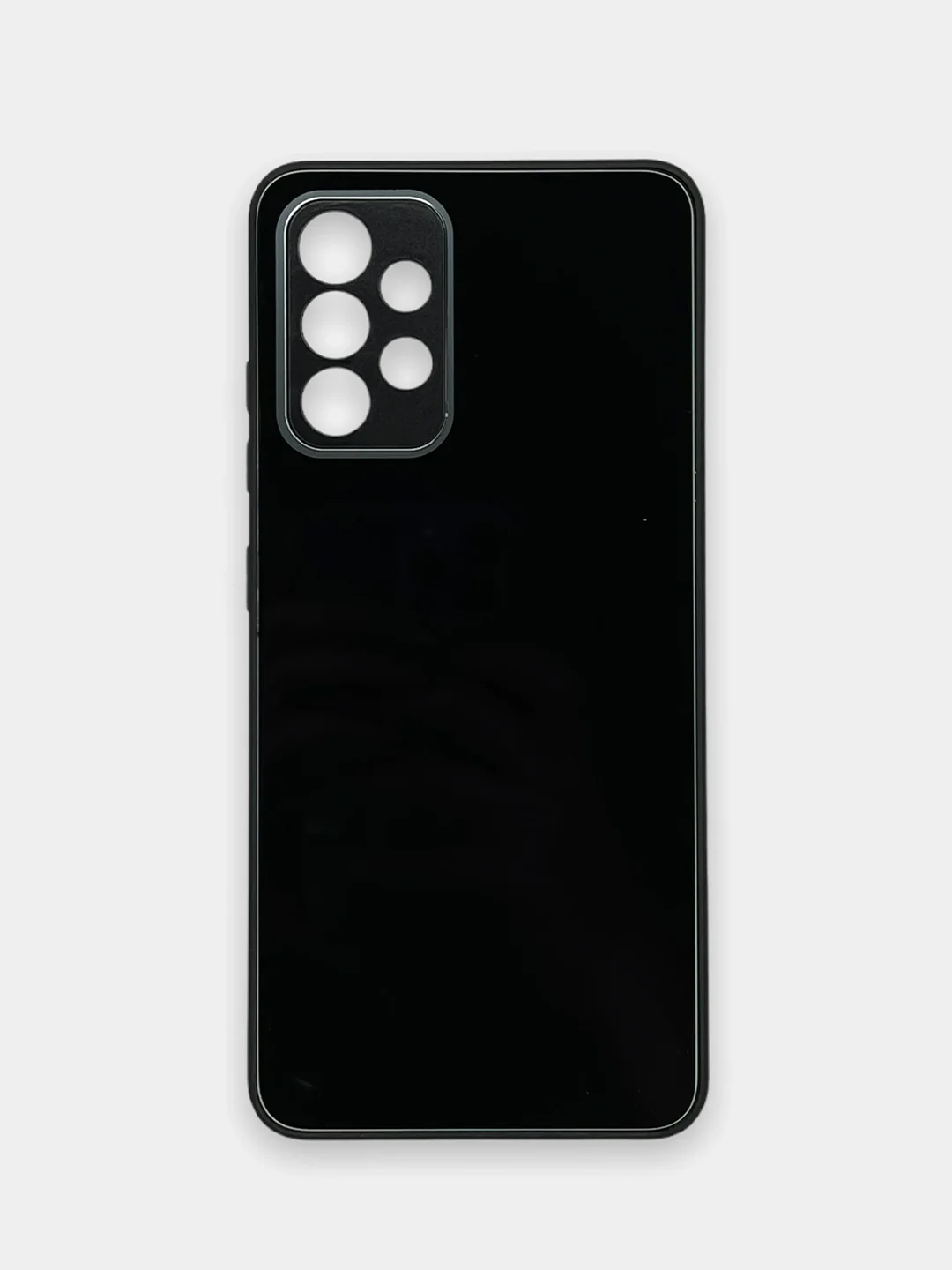 Черный чехол Samsung Galaxy A32 4G твердый пластиковый глянцевый под стекло Самсунг Галакси А32