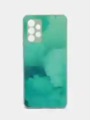 Зеленый чехол Samsung Galaxy A32 4G твердый пластиковый глянцевый под стекло Самсунг Галакси А32