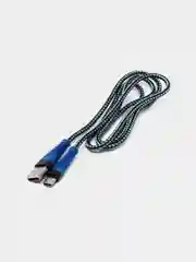 Синий кабель USB Type-C, тканевая оплетка, 1 метр