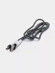 Белый кабель USB Type-C, тканевая оплетка, 1 метр