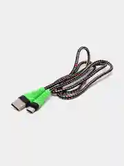 Зеленый кабель USB Type-C, тканевая оплетка, 1 метр