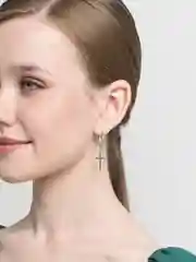 Серебряный серьги-крест