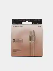 Золотой кабель aux Аудиокабель Borofone BL3 AUX, 3.5 мм, 1 м