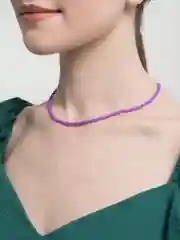 Сиреневый чокер из бисера