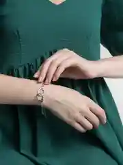Серый меланж цепочка с подвеской "Наручники"