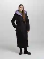 Аметистовый пуховик женский зимний длинный Палето
