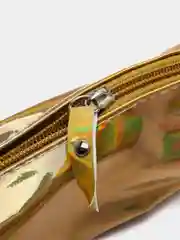Золотой школьный пенал мягкий, на молнии, косметичка