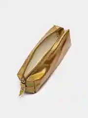 Золотой школьный пенал мягкий, на молнии, косметичка