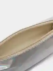 Серебряный школьный пенал мягкий, на молнии, косметичка