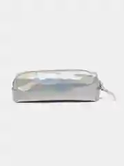 Серебряный школьный пенал мягкий, на молнии, косметичка