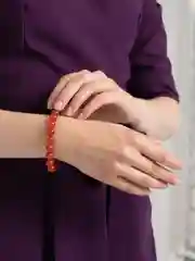 Оранжевый браслет на руку из камня, женский