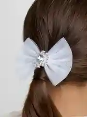 Серебряный бантики для девочек на каждый день
