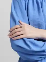 Серебряный кольцо "Лапка" с сердцем