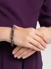 Фиолетовый браслет на руку из камня, женский
