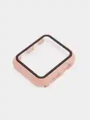 Бежевый бампер с защитным стеклом и ремешком для Apple Watch 38/40/41/42/44/45/49