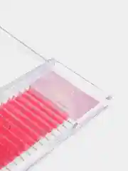 Розовый ресницы для наращивания, цветные, Mix 8-15 mm. Изгиб D, 0,10 мм