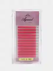 Розовый ресницы для наращивания, цветные, Mix 8-15 mm. Изгиб D, 0,10 мм