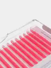 Розовый ресницы для наращивания, цветные, Mix 8-15 mm. Изгиб D, 0,10 мм