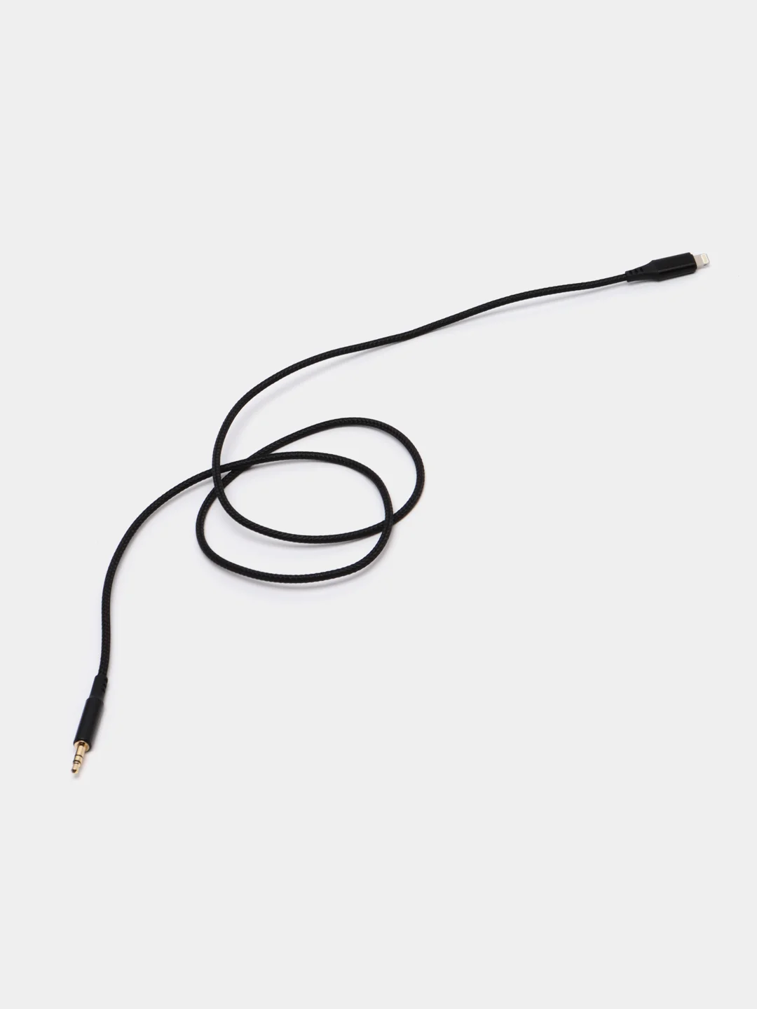 Черный аудиокабель Borofone BL7, Lightning, 1 м, для iPhone, в тканевой оплётке