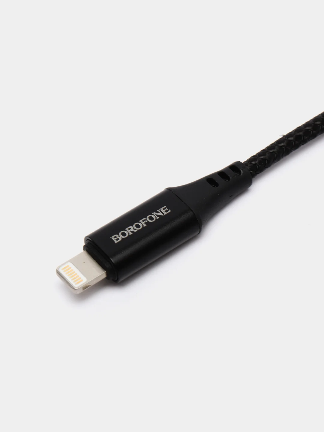 Черный аудиокабель Borofone BL7, Lightning, 1 м, для iPhone, в тканевой оплётке